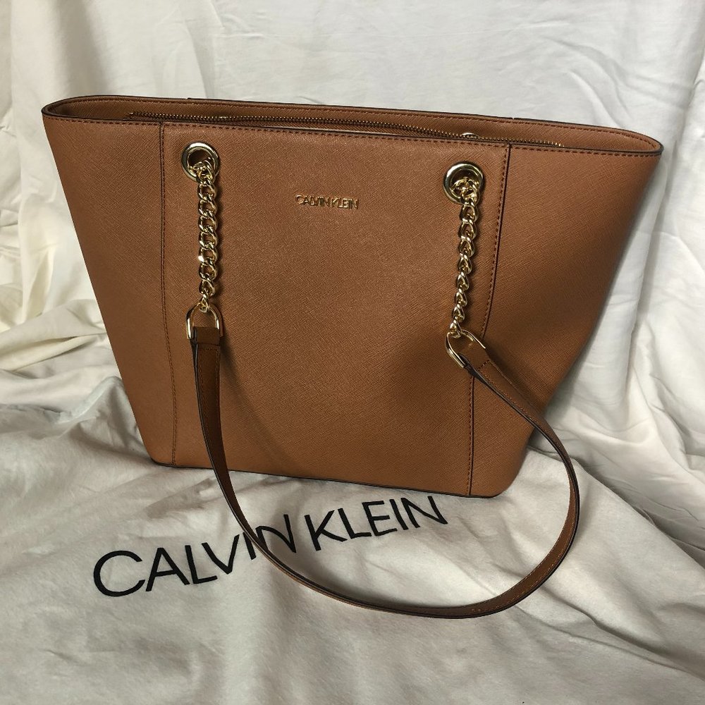 Calvin Klein Hayden Saffiano Leather Large Tote